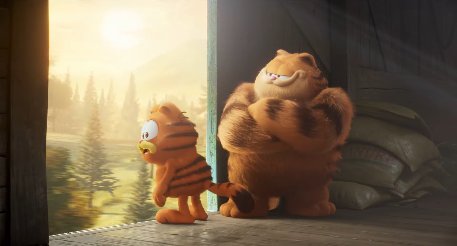 Pai de Garfield o leva para um assalto em novo filme