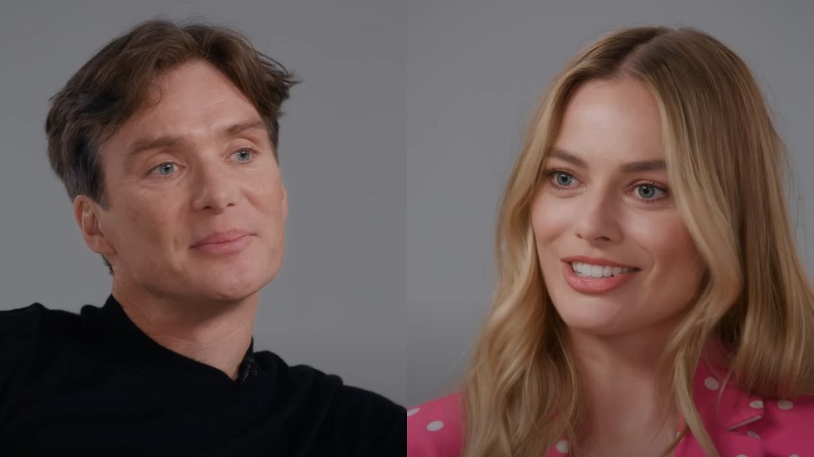 Margot Robbie e Cillian Murphy teorizam sobre Barbenheimer em conversa icônica